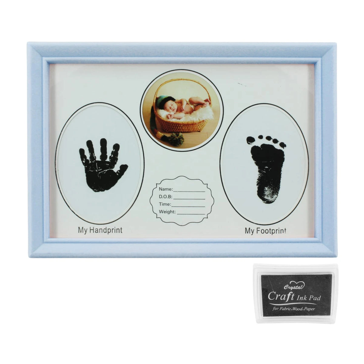 Baby Handprint Footprint Photo Frame Ink Pad Newborn Memory Keepsake Picture Frame Baby Photo Memories Display