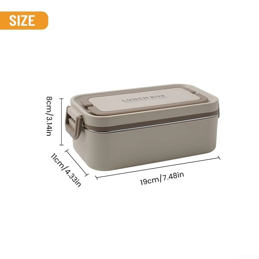 Durable Brown Lunch Box,1000ml Leak Proof Bento Design