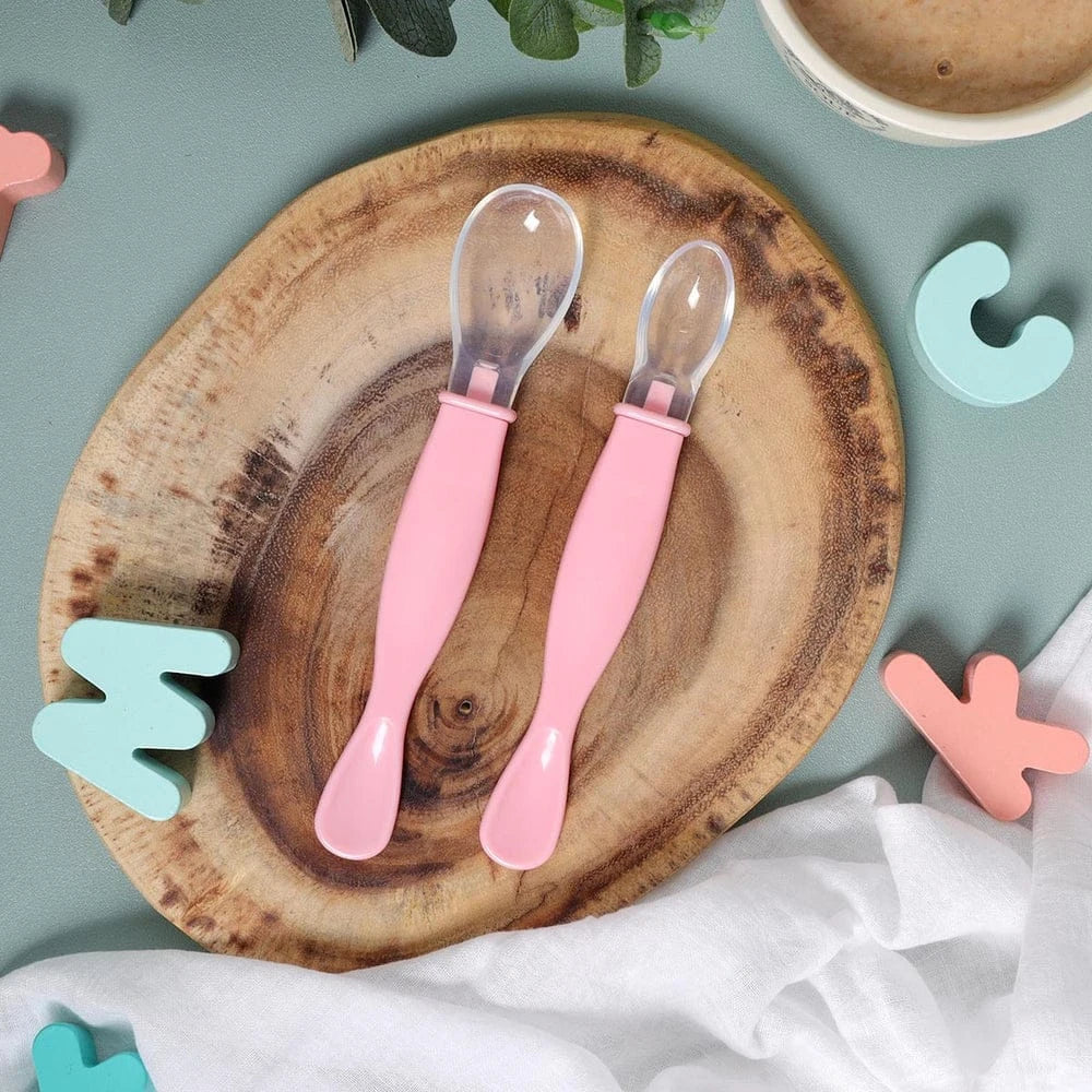 2 Pieces Silicone Baby Spoon Set