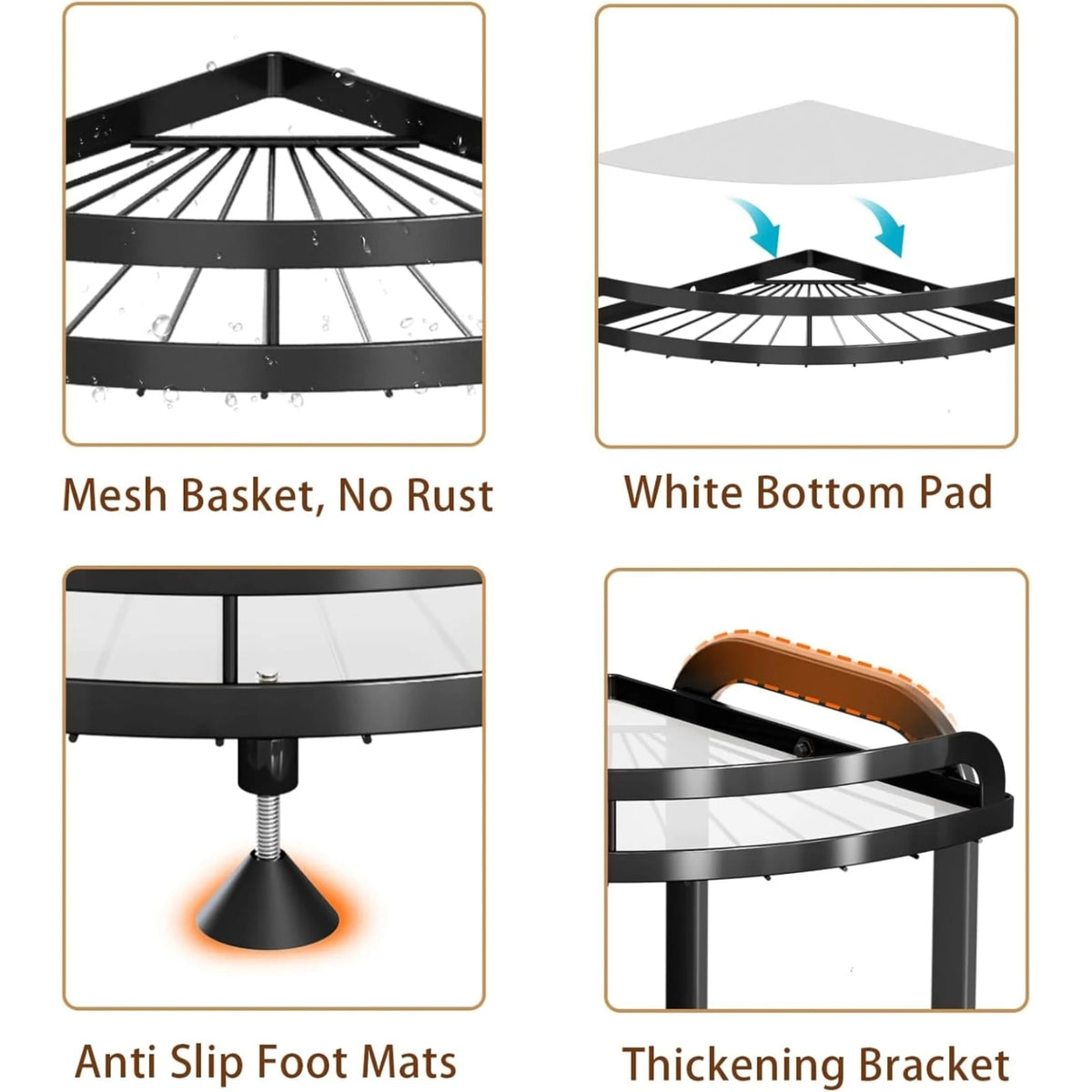 2 Tier Corner Bathroom Shelf