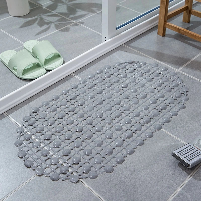 Anti-Slip PVC Bath Mat with Suction Cups – Drainage Safety Design for Bathroom & Shower (67 × 37 cm)