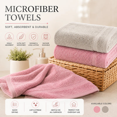 Travel Microfiber Towel 33x33 cm Soft Absorbent Quick Dry Face Hand Bathroom Kitchen Cleaning Towel