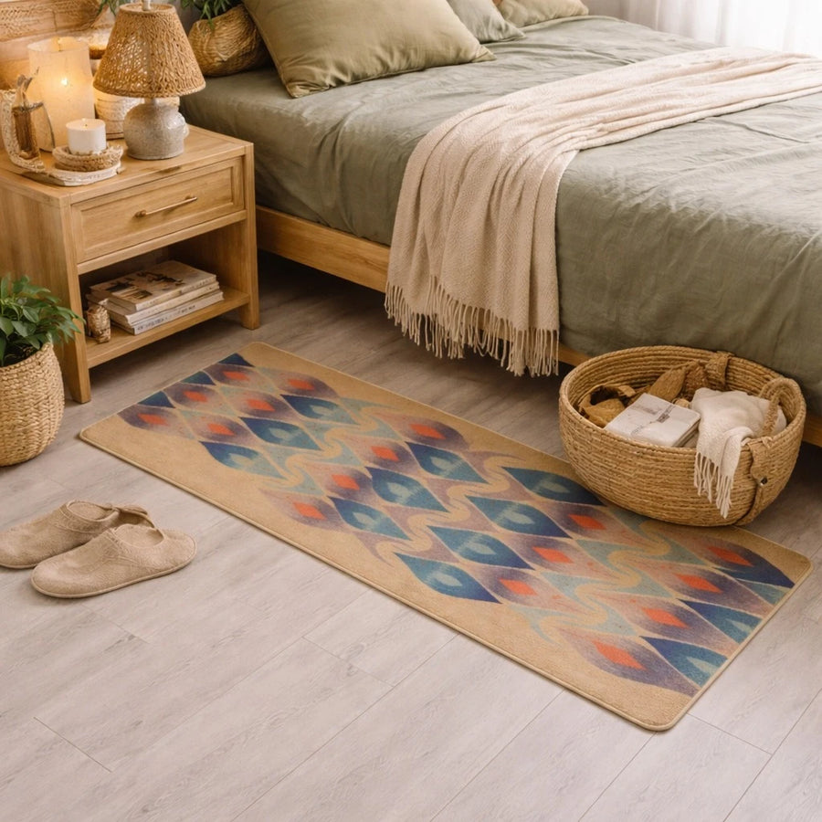Boho Floor Mat Runner Rug Carpet Printed Anti Slip Bedroom Kitchen Entryway Hallway Mat 120 x 45 cm