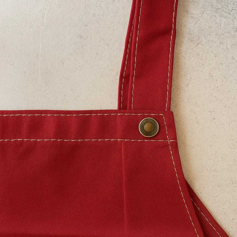 Contrast Stitch Nylon Apron