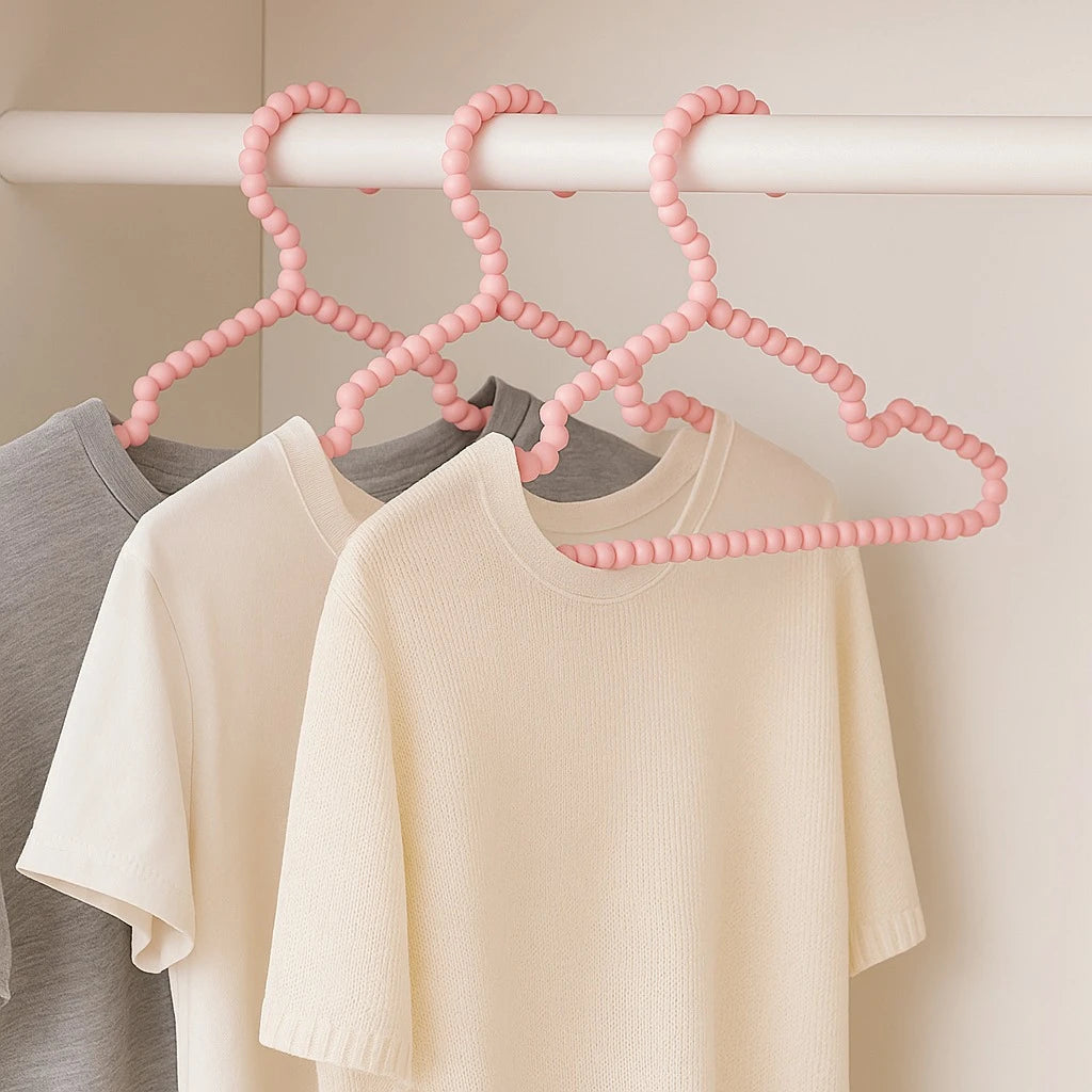 Pink Beaded Plastic Hanger – 40 cm (Set of 3)