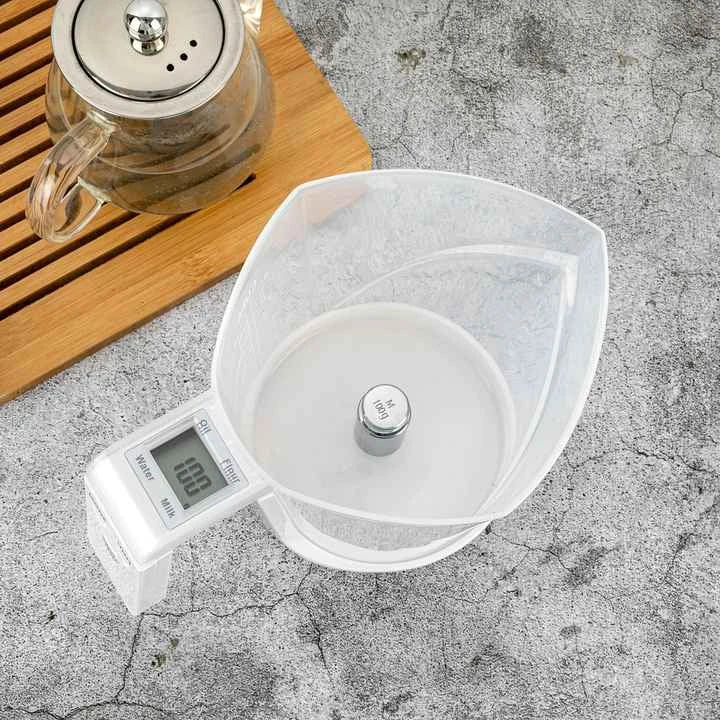 3kg Digital Kitchen Scale with 1000ml Measuring Jug LCD Display and Liquid Volume Measurement