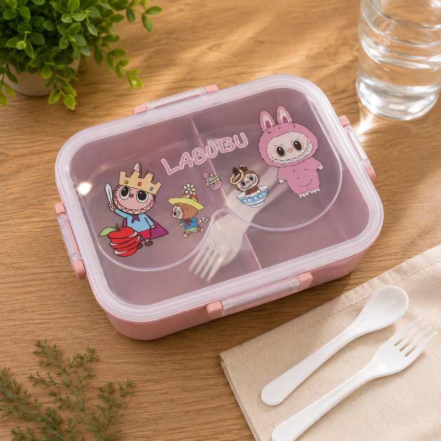 Kids Bento Lunch Box with 3 Compartments Leakproof Food Storage Container