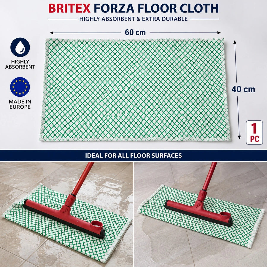 BRITEX Forza Floor Cloth Highly Absorbent Floor Cleaning Cloth Reusable Mop Cloth Heavy Duty Floor Wiping Cloth Water Absorbing Cleaning Pad