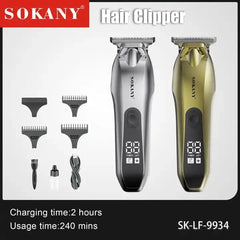 Rechargeable Hair Clipper and Trimmer with 1200mAh Lithium Battery and Cutting Attachments