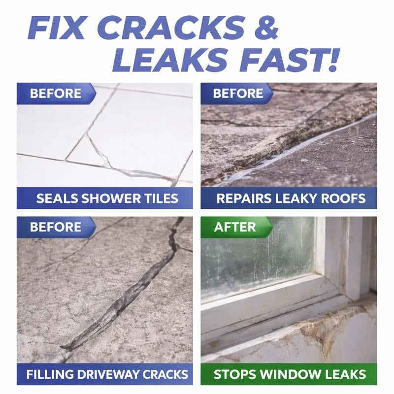 Rockiya Caulking Glue Waterproof Coating Type Transparent Crack Repair Sealant Leak Fix Adhesive for Roof Wall Concrete Tile Expansion Joints 500ml If you want: