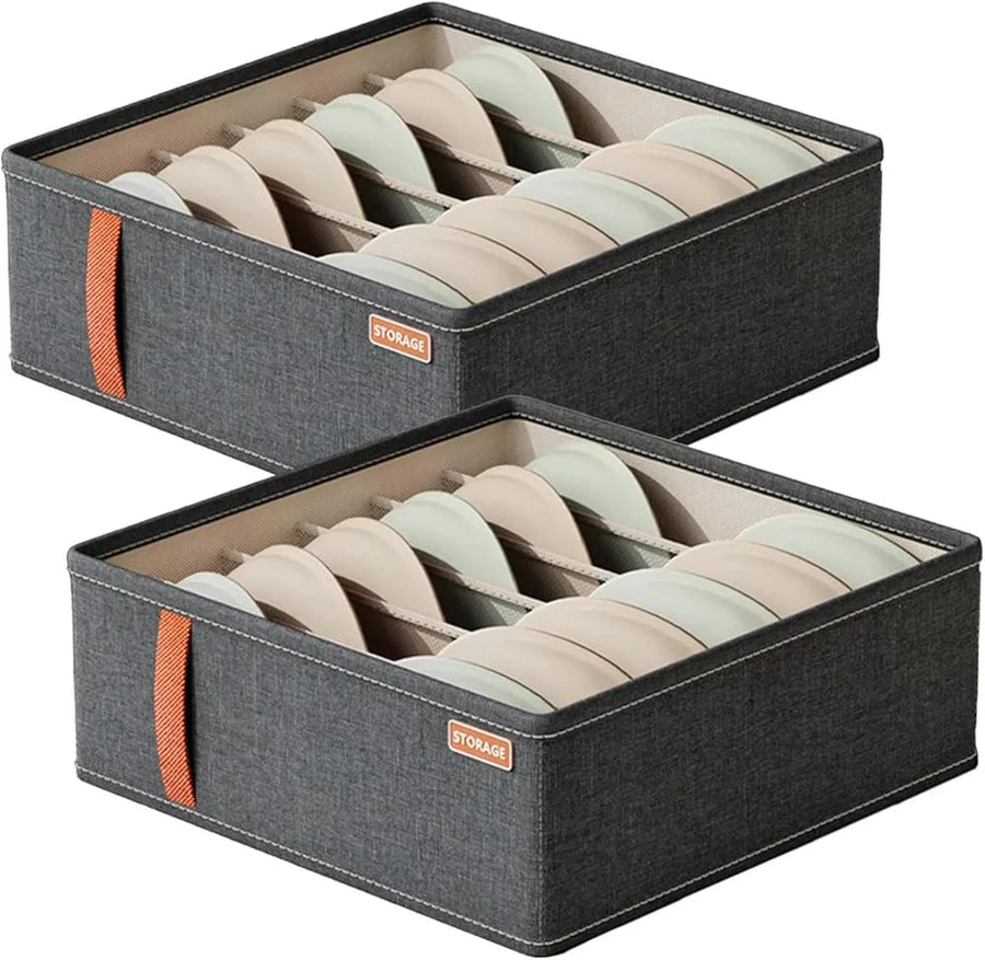 3 Section Foldable Underwear and Clothing Storage Organizer for Socks Bras Ties and Closet Organization