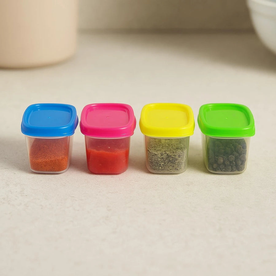 Set of 8 Mini Storage Containers Compact Food Containers for Sauces Snacks Spices and Daily Kitchen Use