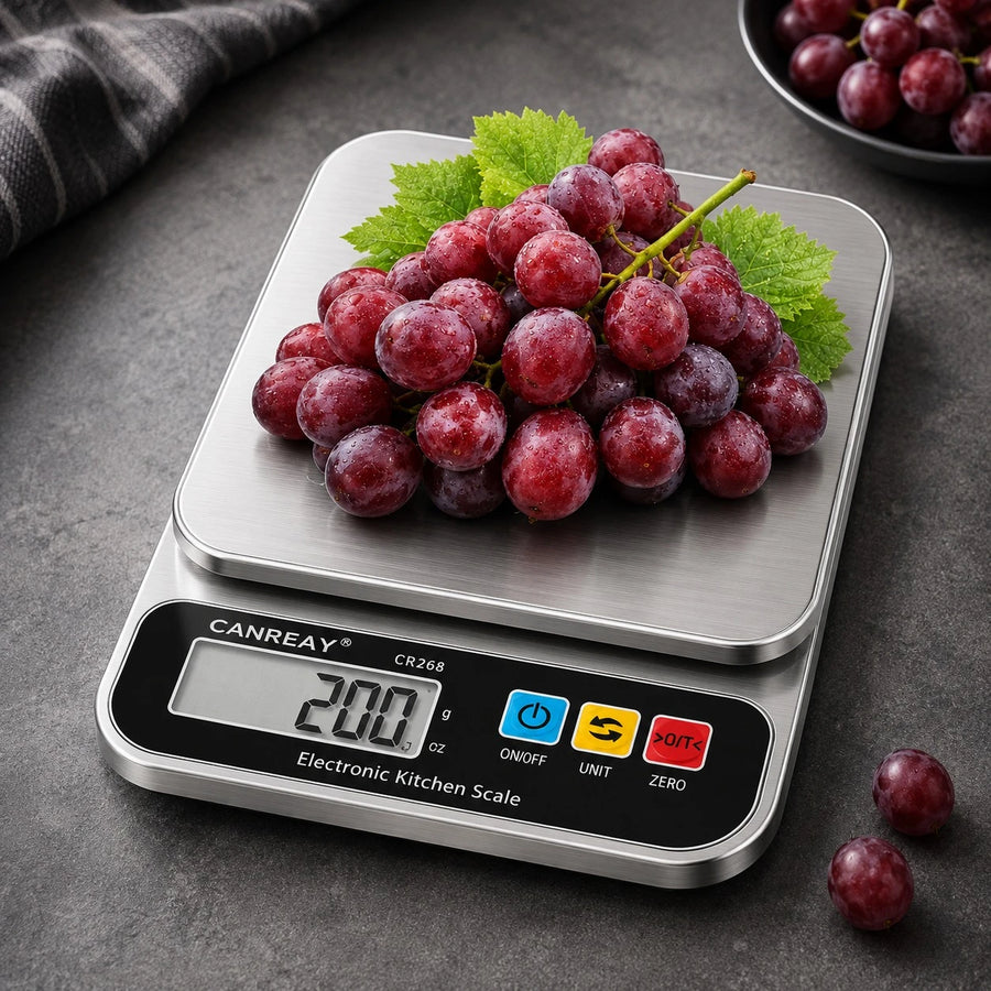 CANREAY Digital Electronic Kitchen Smart Scale 10kg High Precision Stainless Steel Kitchen Weighing Scale
