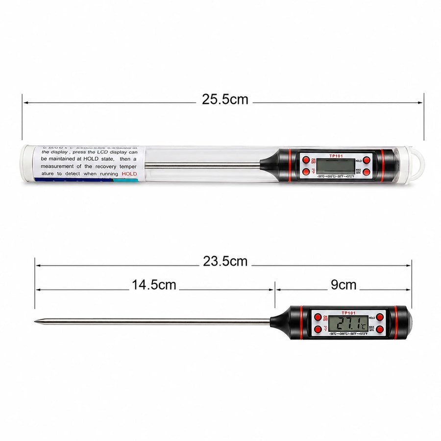 Digital Food Thermometer Stainless Steel Kitchen BBQ Cooking Meat Temperature Probe
