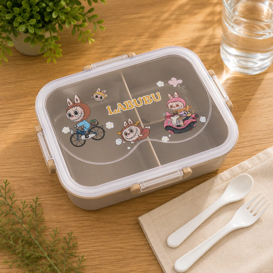 Kids Bento Lunch Box with 3 Compartments Leakproof Food Storage Container
