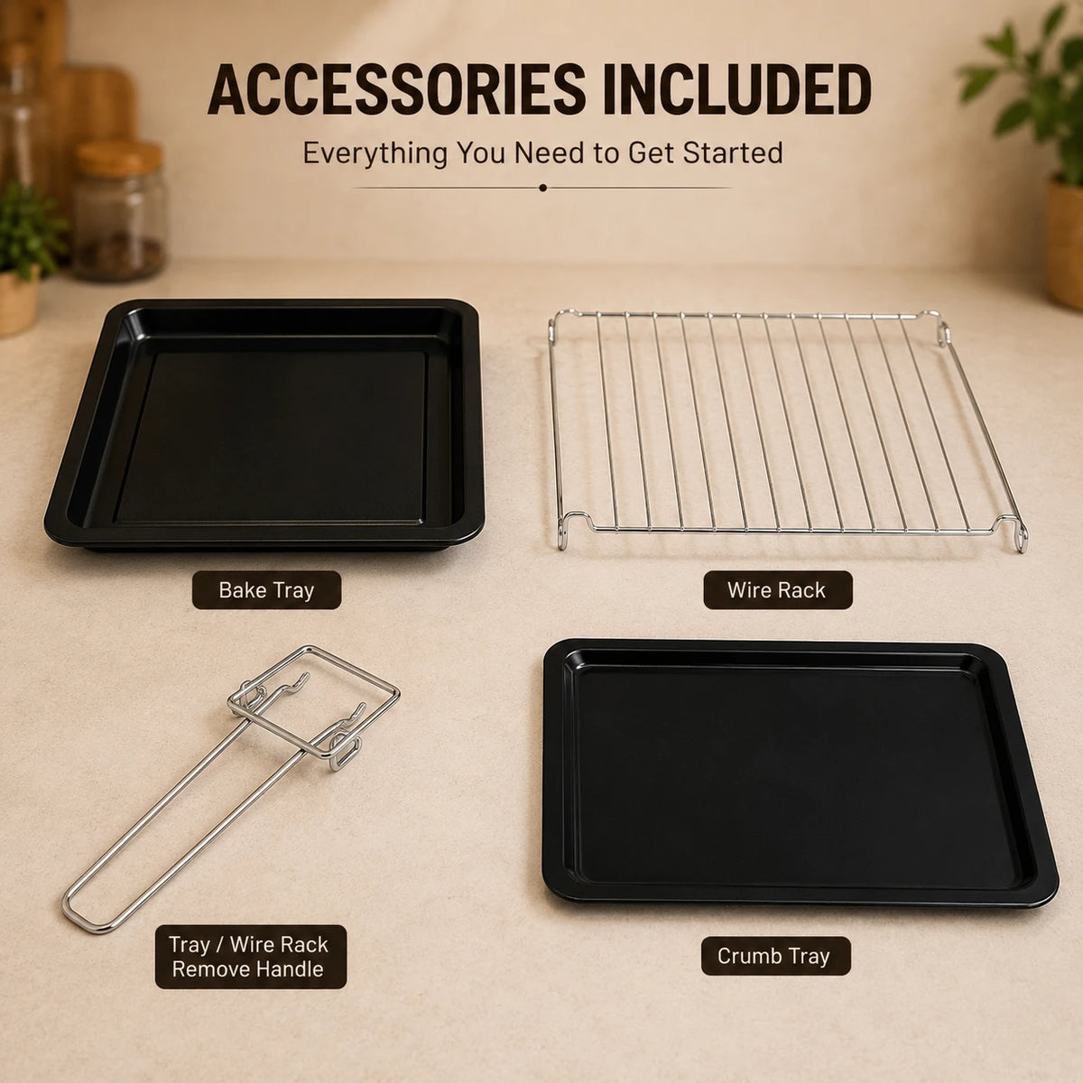 Electric Oven General Star Countertop Toaster Oven Baking Oven Multi Function Compact Kitchen Oven Adjustable Temperature Timer Oven - Image 5