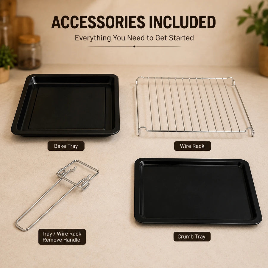 Electric Oven General Star Countertop Toaster Oven Baking Oven Multi Function Compact Kitchen Oven Adjustable Temperature Timer Oven