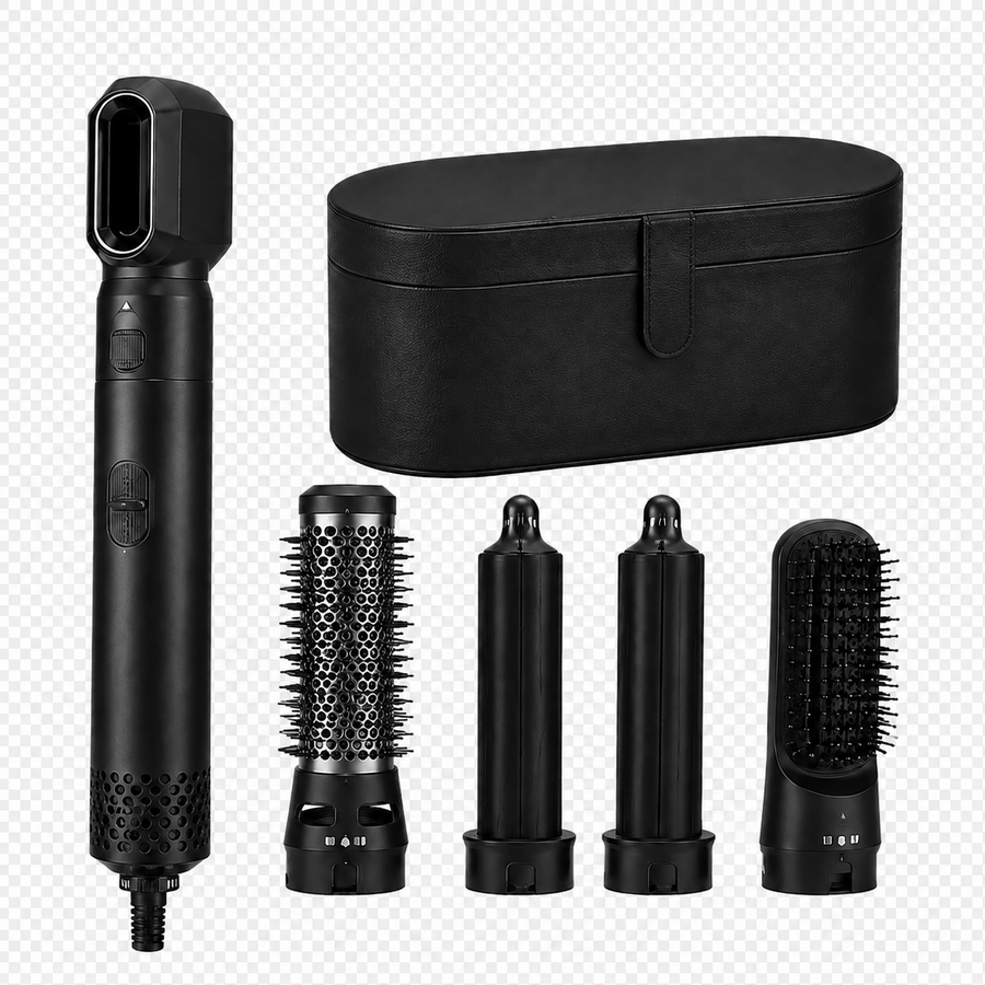 5 in 1 Travel Hair Styler 1000W Hot Air Hair Brush Dryer Curler Volumizer Straightener Blow Dryer Brush Multi Styler Set with Storage Case