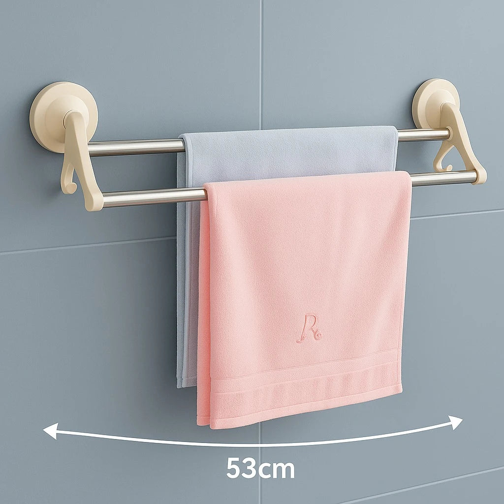 Double Towel Bar with Suction Cup Mount