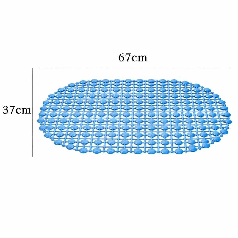 Anti-Slip PVC Bath Mat with Suction Cups – Drainage Safety Design for Bathroom & Shower (67 × 37 cm)