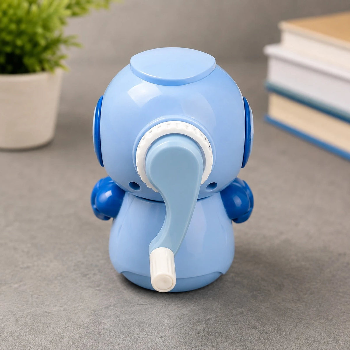 Robot Manual Pencil Sharpener with Crank ABS Pencil Sharpener for Round Hexagonal Triangular Wooden and Colored Pencils