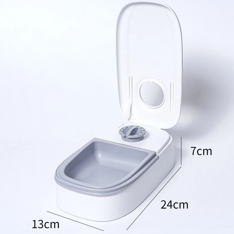 Manual Timed Pet Feeder Bowl for Cats & Dogs – 48-Hour Timer, Detachable Food Tray, Portable Pet Food Dispenser
