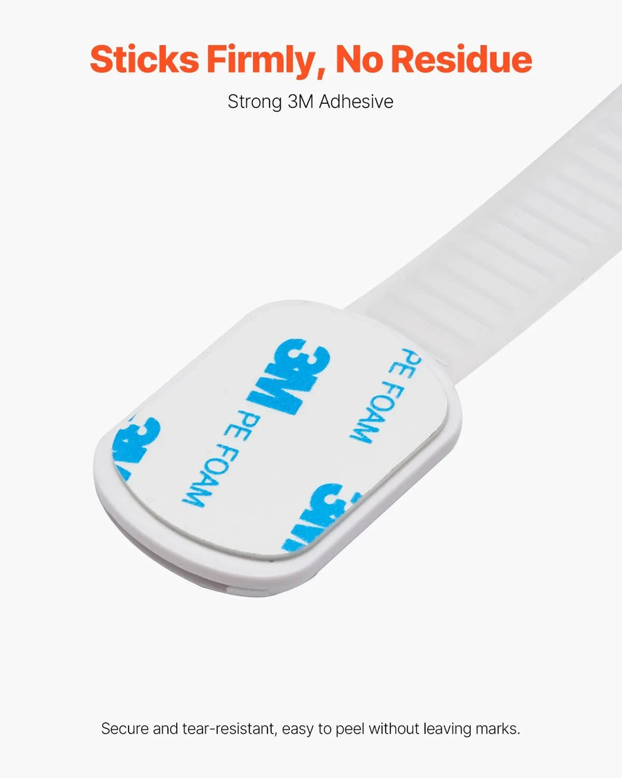 Child Safety Cabinet Drawer Lock Strap Adjustable Adhesive Baby Proof Lock (1 Piece)