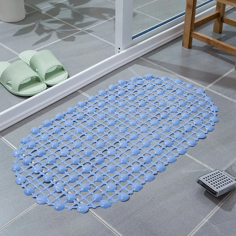 Anti-Slip PVC Bath Mat with Suction Cups – Drainage Safety Design for Bathroom & Shower (67 × 37 cm)