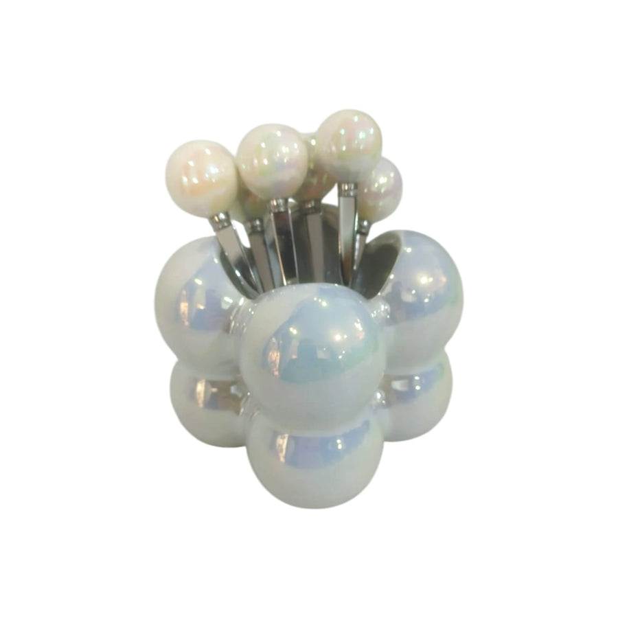 White Bubble Fruit Forks