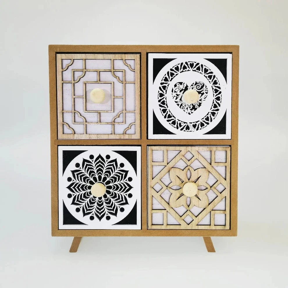 4 Drawer Wooden Storage Rack