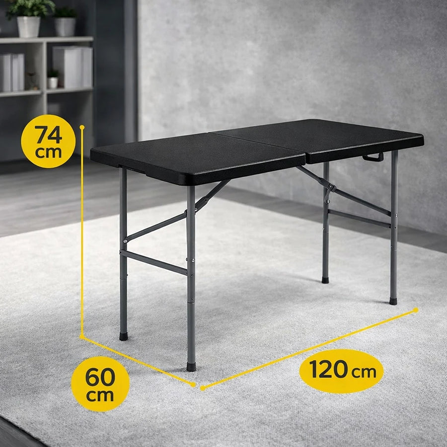 Folding Table Black Portable Foldable Desk Work Table Laptop Table Study Table Indoor Outdoor Camping Table Picnic Table Utility Table