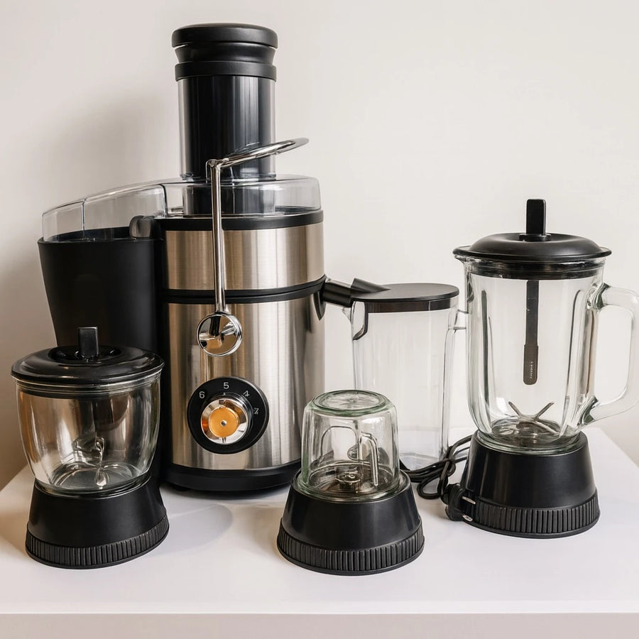 4 in 1 1800W Juicer Blender Grinder and Chopper Machine with Glass Jars