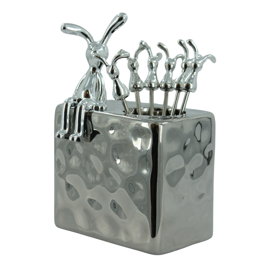 Silver Bunny Fork Set