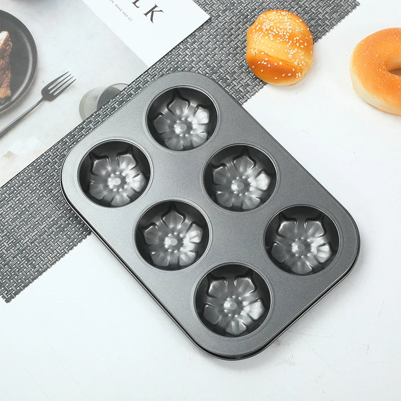 Flower Shaped 6 Cavity Baking Tray