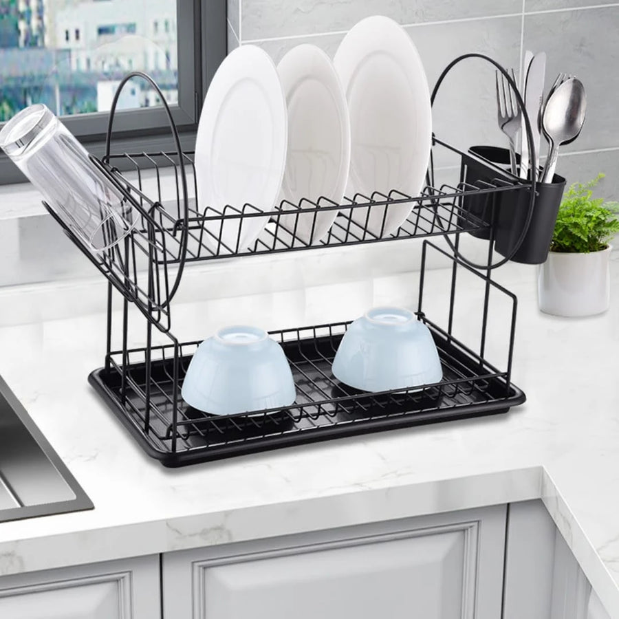 Stainless Steel 2-Tier Dish Rack