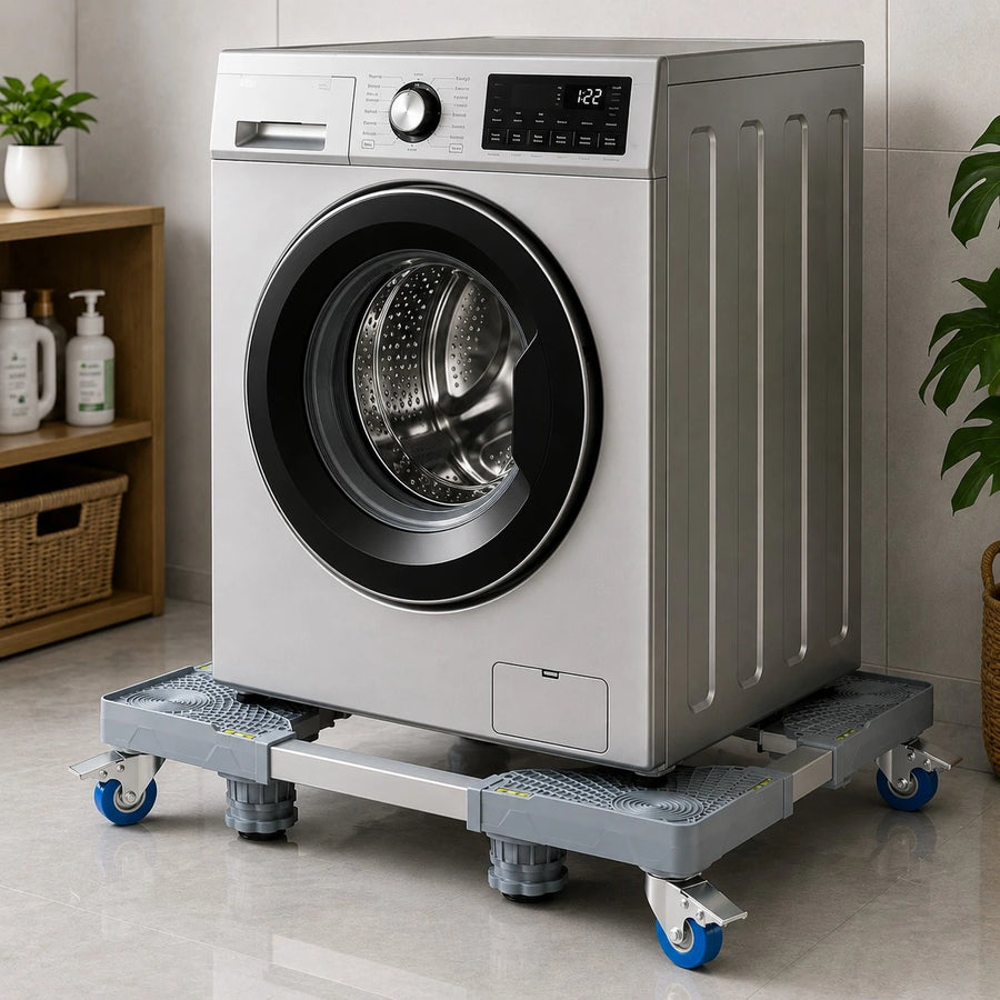Adjustable Washing Machine Stand Refrigerator Base Movable Appliance Dolly Heavy Duty Washer Stand with Lockable Wheels Height Adjustable