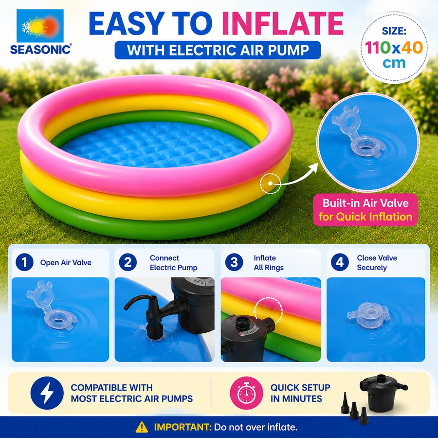 Inflatable Kiddie Pool Family Garden Swimming Pool Children Water Play Pool