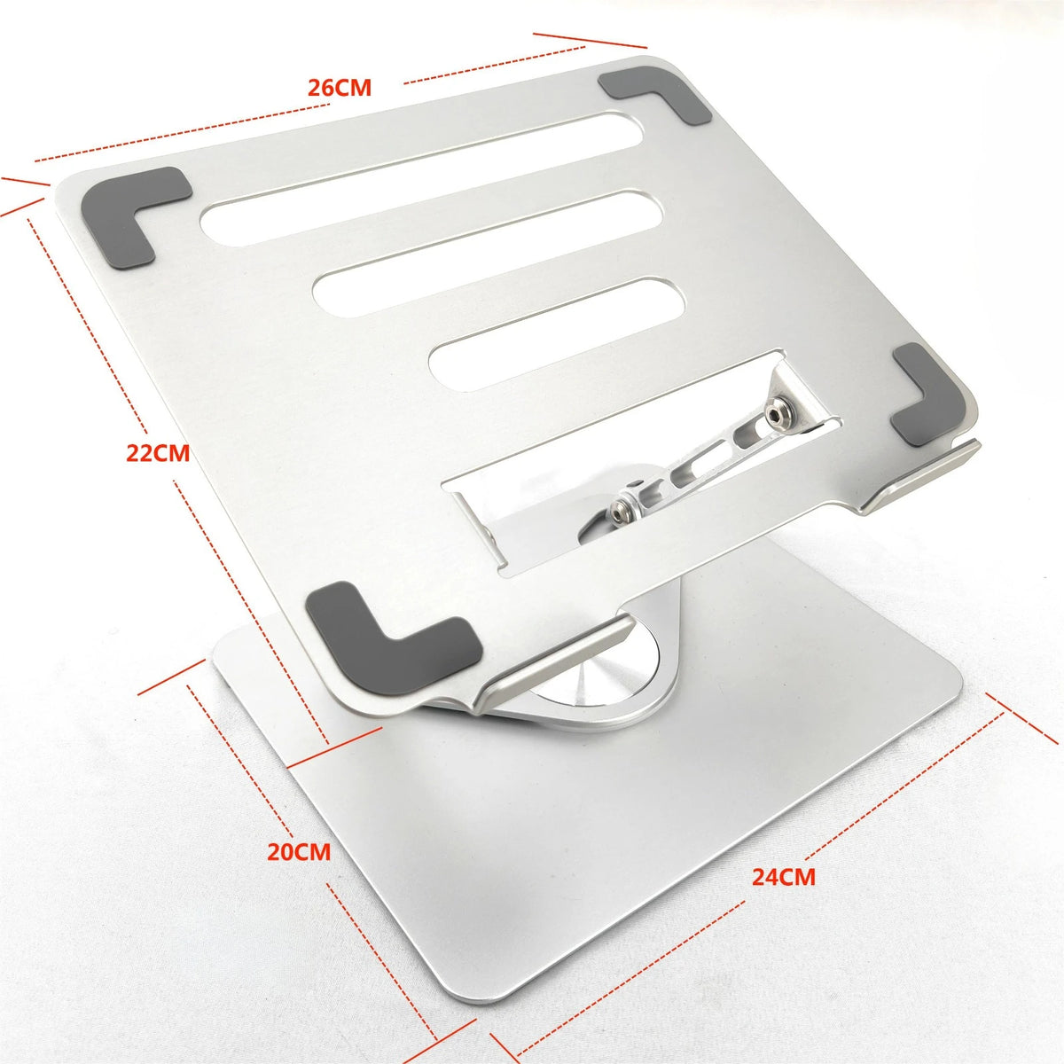 Adjustable Aluminum Laptop Stand – 360° Rotating Base for 14–17.3" Laptops