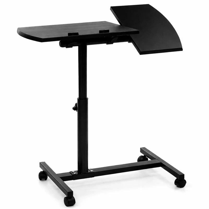 Adjustable Rolling Laptop Stand – Mobile Laptop Desk with Mouse Tray, Height-Adjustable Computer Table for Bed, Sofa & Office