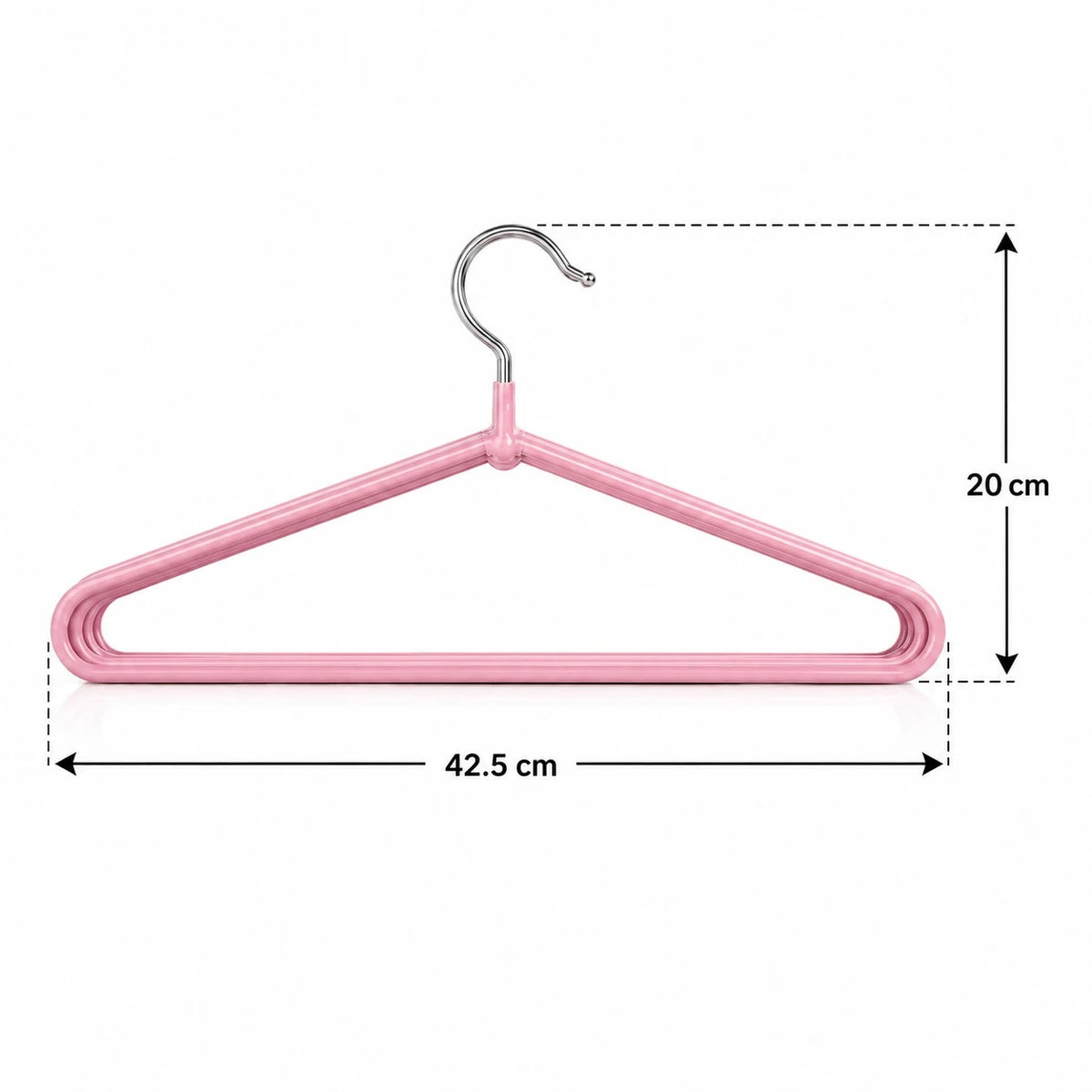 8 PCS Iron Clothes Hangers with Plastic Cover Heavy Duty Metal Wardrobe Hangers Non Slip Rust Resistant Pink Gray - Image 5