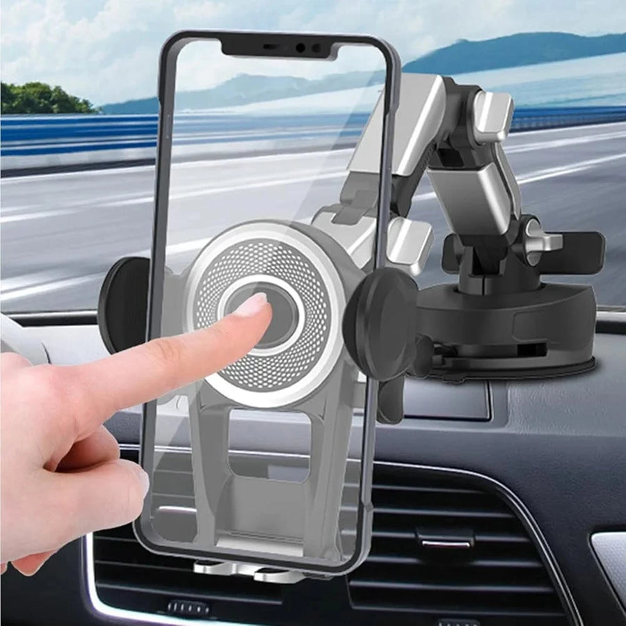 2 in 1 360° Rotating Car Phone Holder with Strong Suction Mount for Dashboard and Air Vent