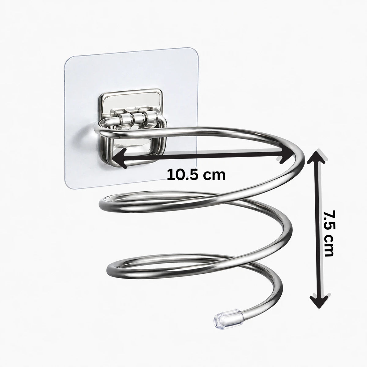 Wall Mounted Hair Dryer Holder Stainless Steel Spiral Bathroom Organizer