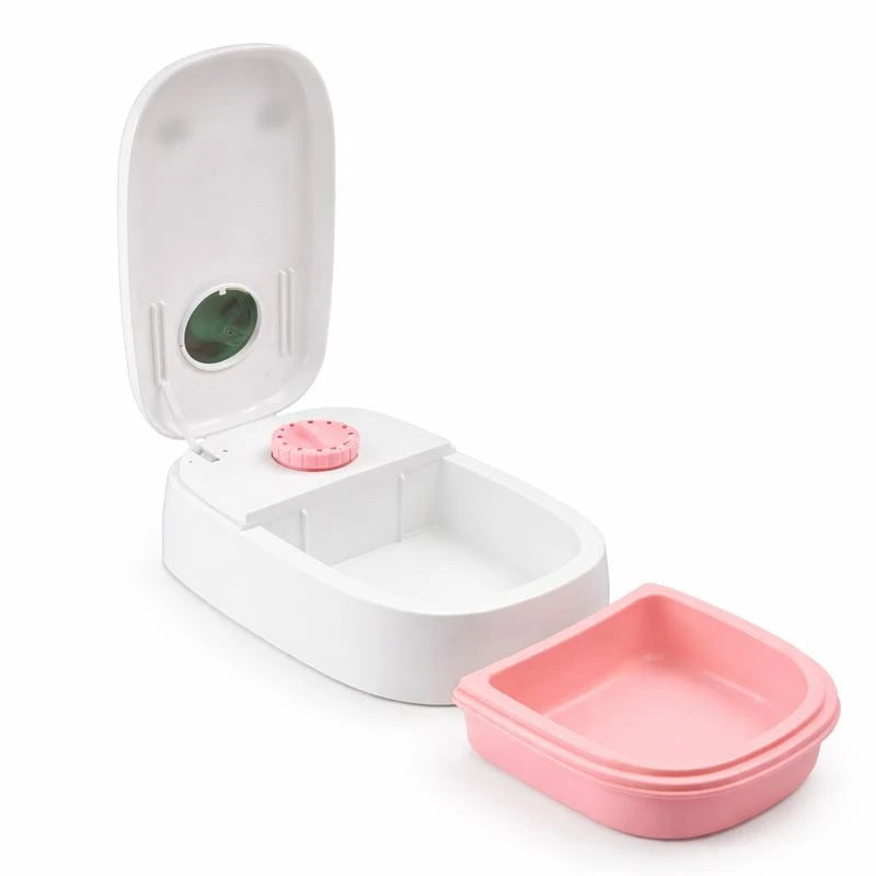 Manual Timed Pet Feeder Bowl for Cats & Dogs – 48-Hour Timer, Detachable Food Tray, Portable Pet Food Dispenser