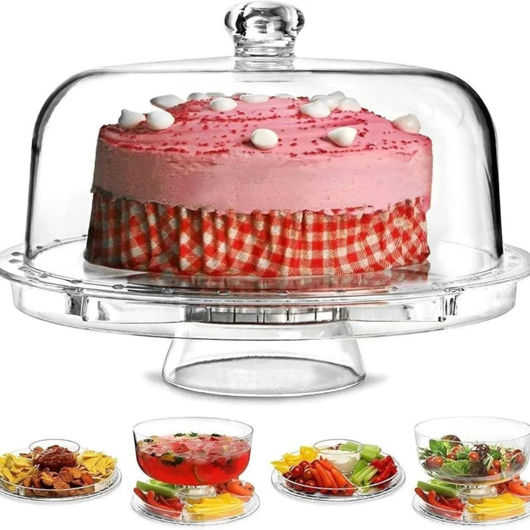 Acrylic  Cake & salad Stand with Dome - Image 1