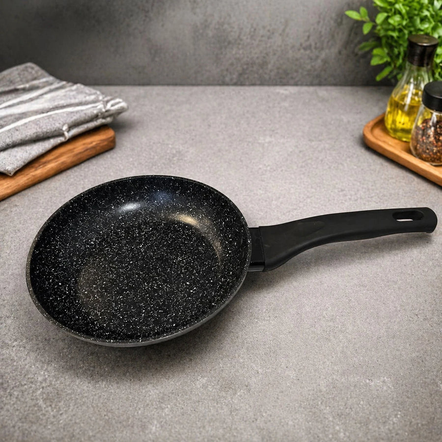 20 cm Aluminum Cookware Frying Pan Granite Coating Non Stick 4mm Thick Cooking Pan