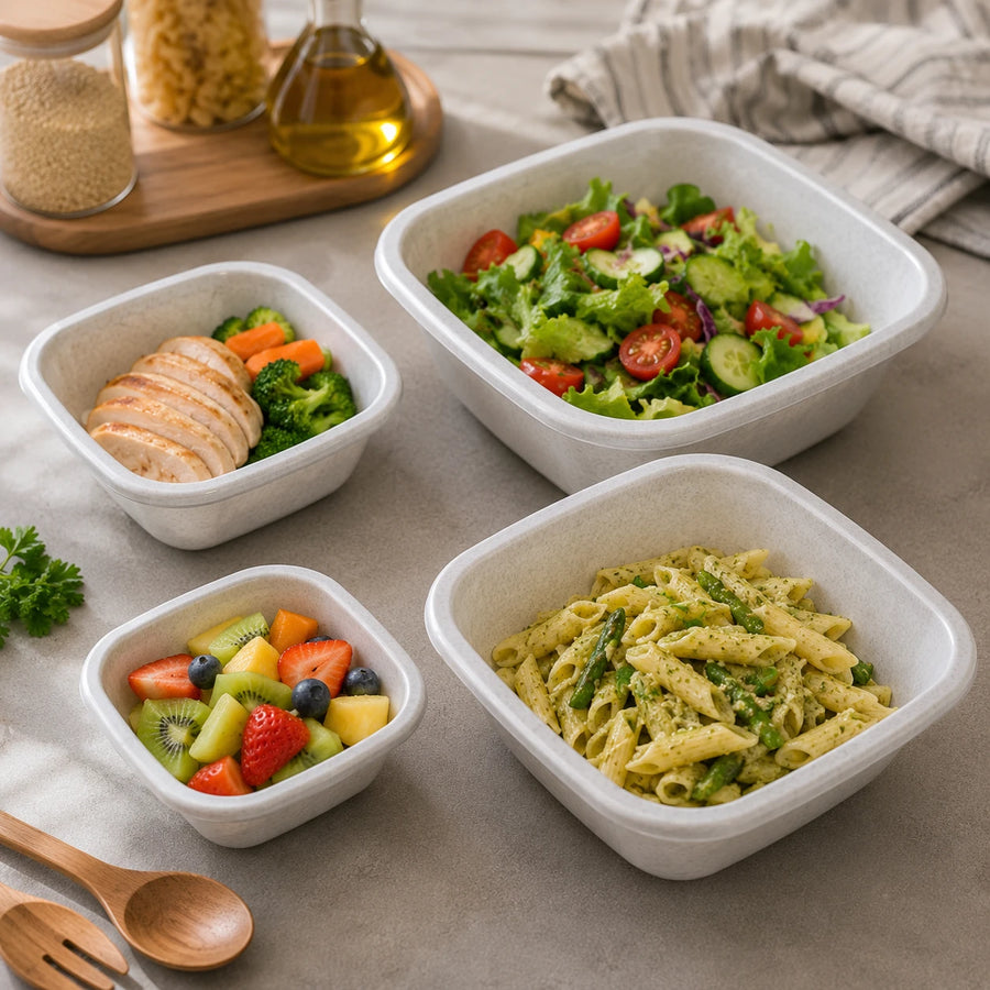 4 Piece Food Storage Bowl Set Nesting Kitchen Mixing & Serving Bowls in 4 Sizes