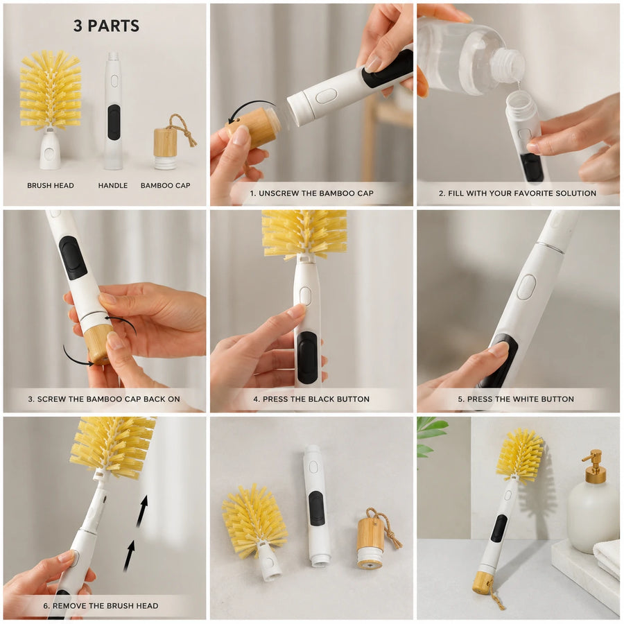 Dish Washing Brush Soap Dispensing Cleaning Brush Kitchen Scrubber Brush
