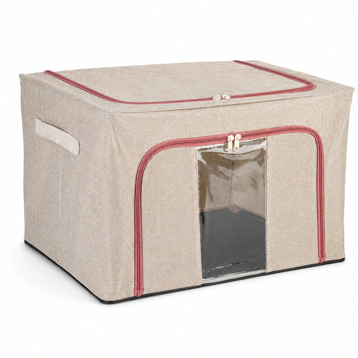 Foldable Fabric Storage Box with Transparent Window Large Capacity Clothes Blanket Organizer - Image 8
