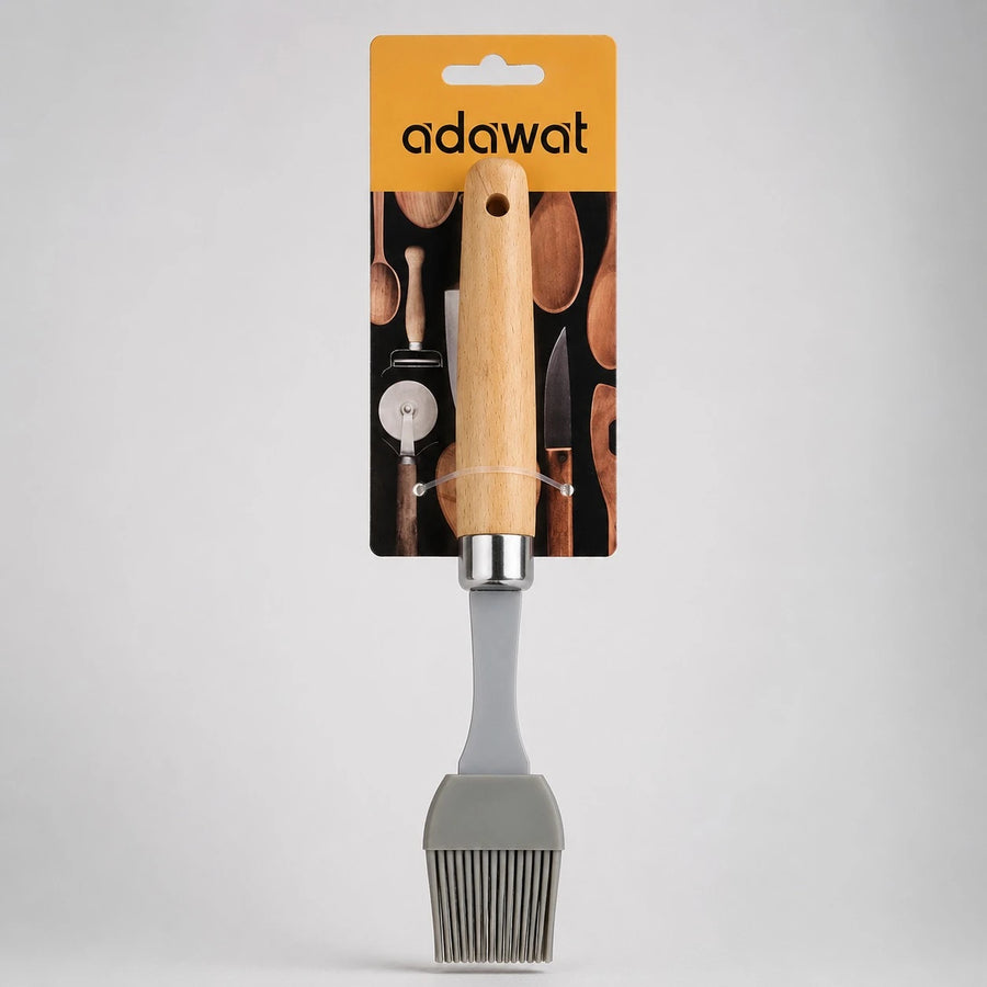 Adawat Silicone Basting Brush Stainless Steel And Wooden Handle Kitchen Cooking Baking Oil Brush
