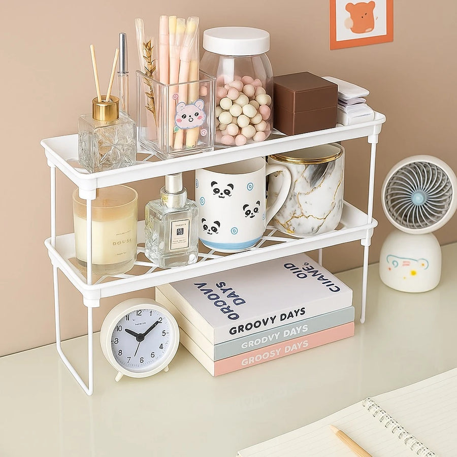 Elevated Lattice Shelf Organizer